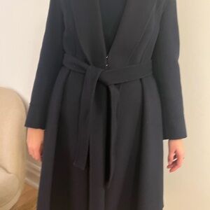 Navy Wool Dress Coat